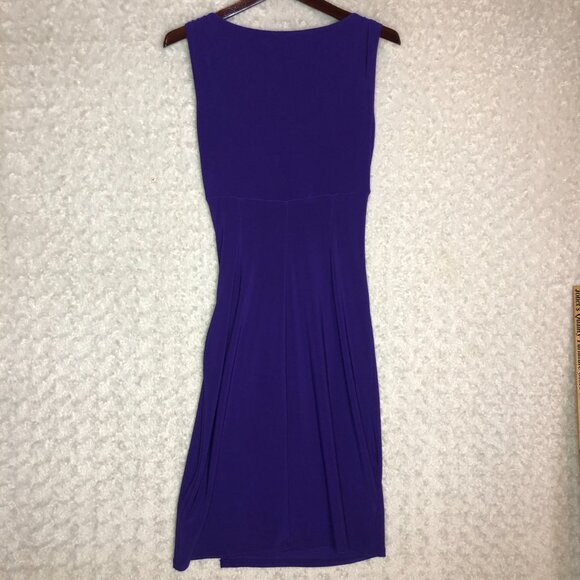 Lauren Purple Sleeveless Sheath Dress Ruched Cocktail Party Size 6‎ - Picture 5 of 5